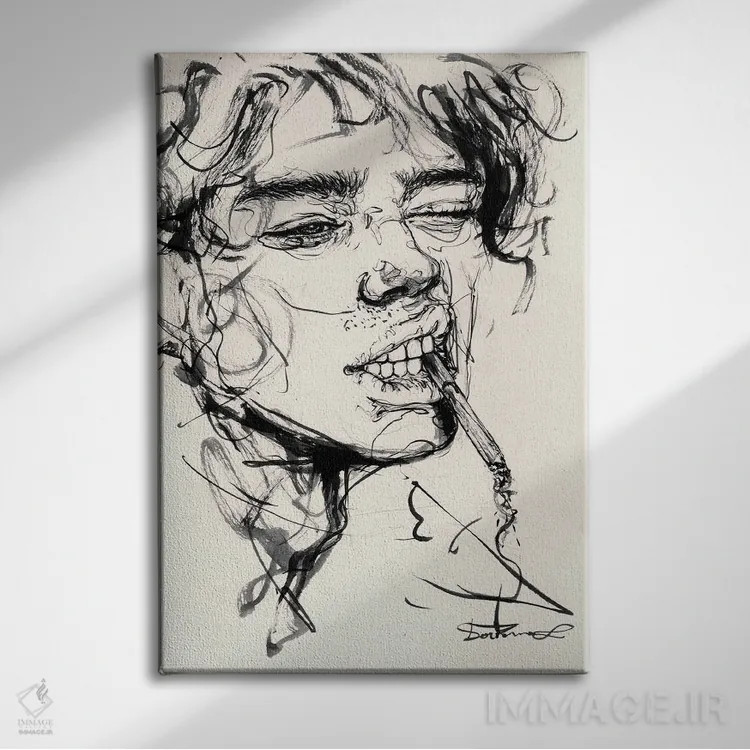 تابلو دکوراتیو سیگار کشیدن اثر دوریانا پوپا - نمای روبهرو روی دیوار