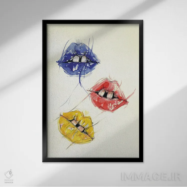 تابلو دکوراتیو سه لب اثر دوریانا پوپا - نمای قابدار مشکی