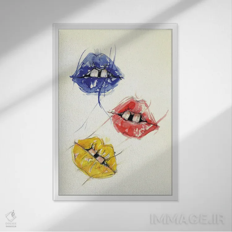 تابلو دکوراتیو سه لب اثر دوریانا پوپا - نمای قابدار سفید