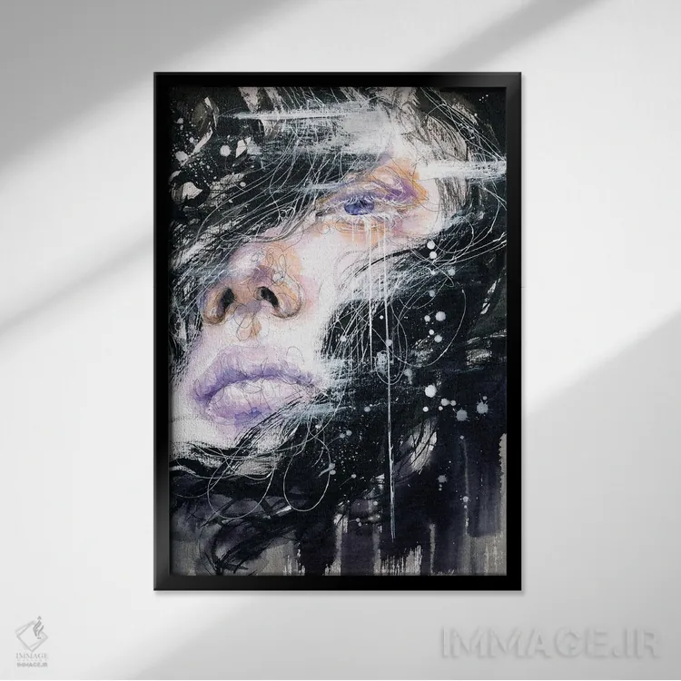 تابلو دکوراتیو برف اثر دوریانا پوپا - نمای قابدار مشکی