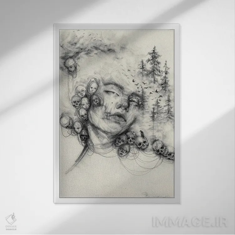 تابلو دکوراتیو جایی اثر دوریانا پوپا - نمای قابدار سفید