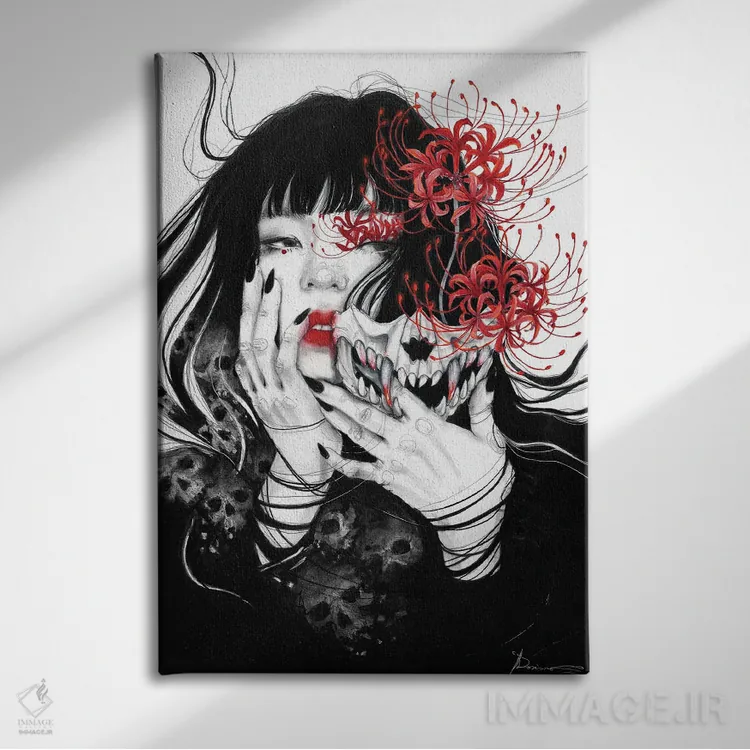 تابلو دکوراتیو سوسن عنکبوتی اثر دوریانا پوپا - نمای روبهرو روی دیوار