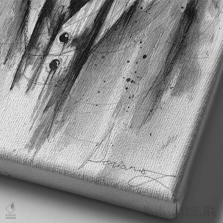 تابلو دکوراتیو کت وشلوار اثر دوریانا پوپا - نمای نزدیک بافت بوم