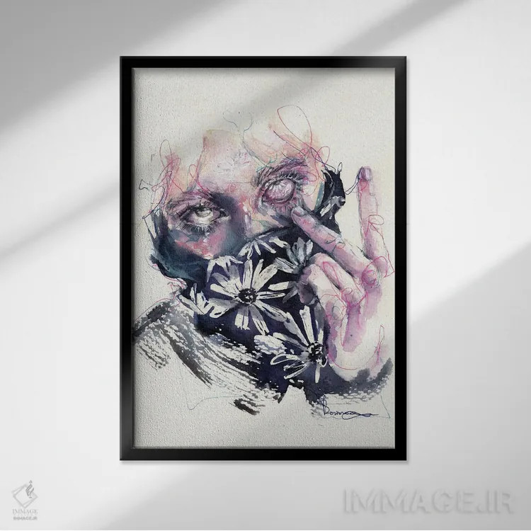 تابلو دکوراتیو بهار اثر دوریانا پوپا - نمای قابدار مشکی