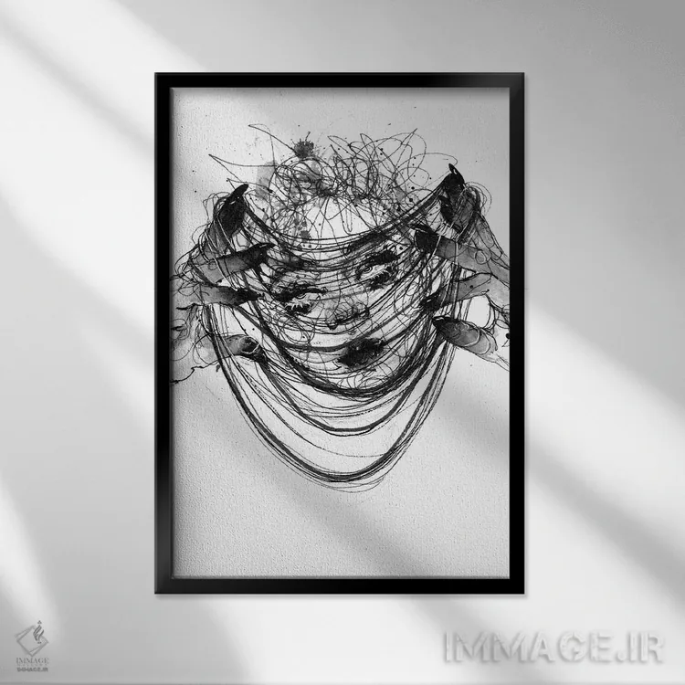 تابلو دکوراتیو تاب اثر دوریانا پوپا - نمای قابدار مشکی