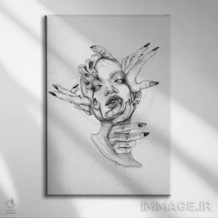 تابلو دکوراتیو زل زدن اثر دوریانا پوپا - نمای روبهرو روی دیوار