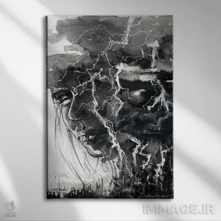 تابلو دکوراتیو رعد اثر دوریانا پوپا - نمای روبهرو روی دیوار