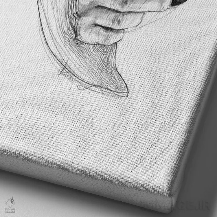 تابلو دکوراتیو زل زدن اثر دوریانا پوپا - نمای نزدیک بافت بوم