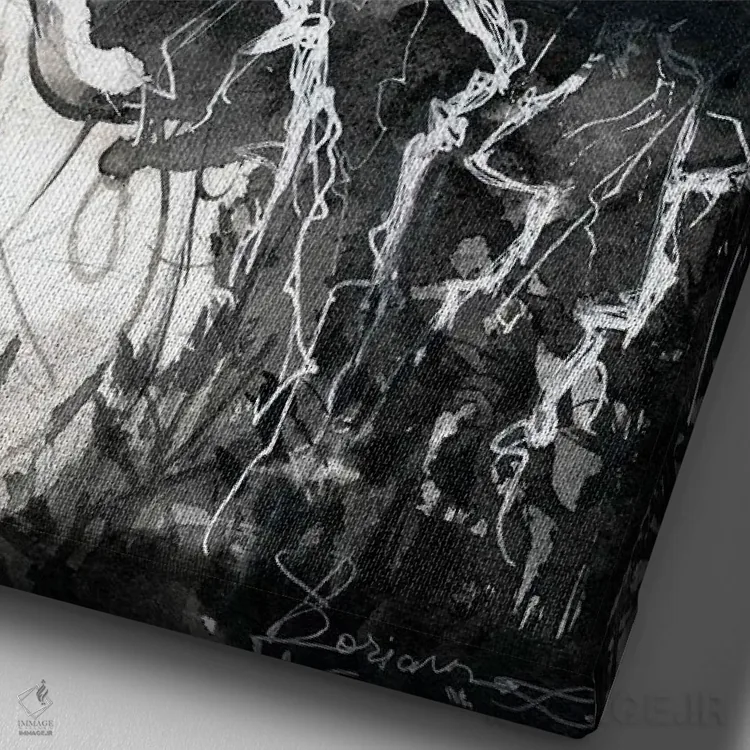 تابلو دکوراتیو رعد اثر دوریانا پوپا - نمای نزدیک بافت بوم