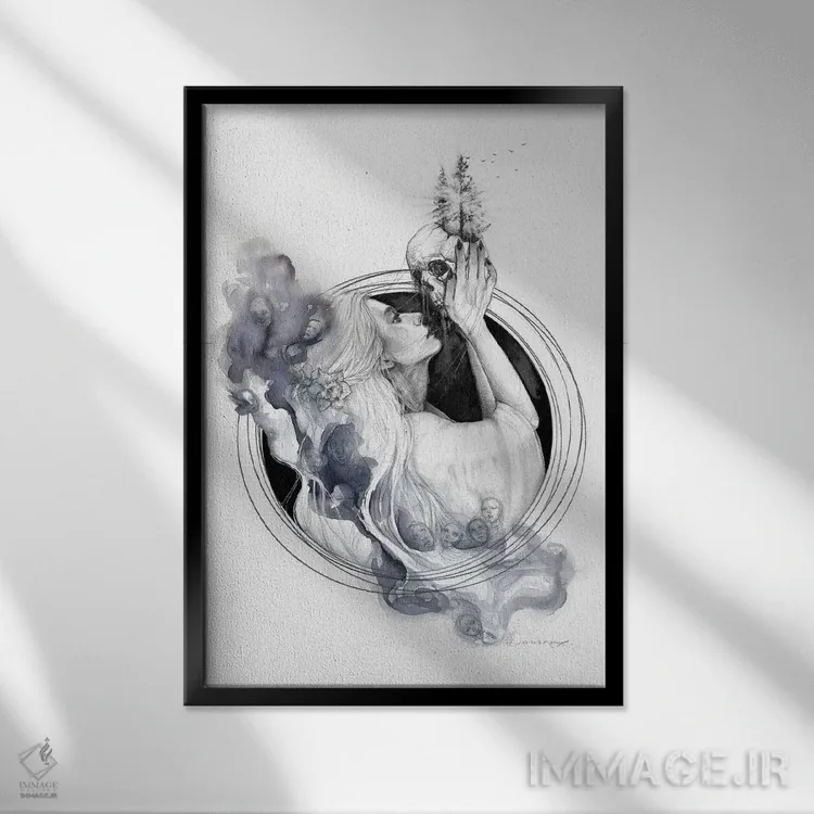 تابلو دکوراتیو لمس اثر دوریانا پوپا - نمای قابدار مشکی