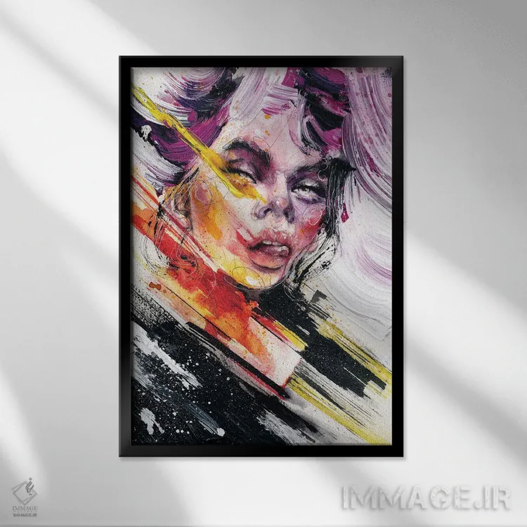 تابلو دکوراتیو آتش اثر دوریانا پوپا - نمای قابدار مشکی