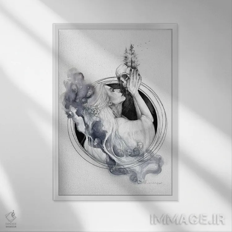 تابلو دکوراتیو لمس اثر دوریانا پوپا - نمای قابدار سفید