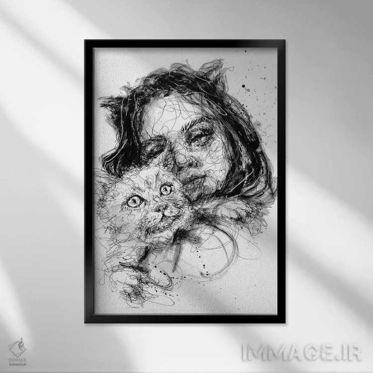 تابلو دکوراتیو گنج اثر دوریانا پوپا - نمای قابدار مشکی