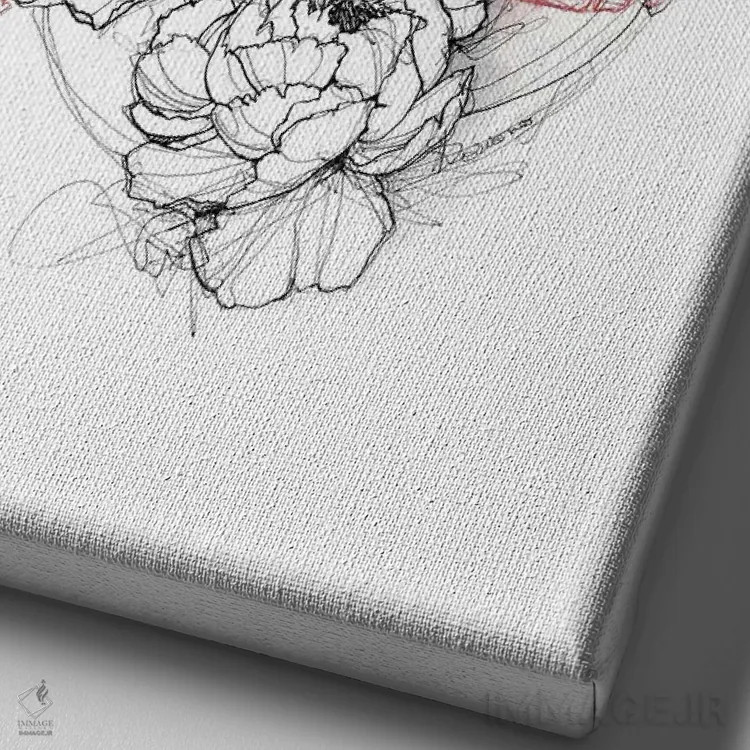 تابلو دکوراتیو جمجمه و استخوان ها اثر دوریانا پوپا - نمای نزدیک بافت بوم