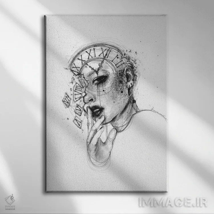 تابلو دکوراتیو ساعت اثر دوریانا پوپا - نمای روبهرو روی دیوار