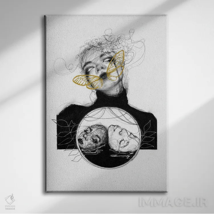 تابلو دکوراتیو یین و یانگ اثر دوریانا پوپا - نمای روبهرو روی دیوار
