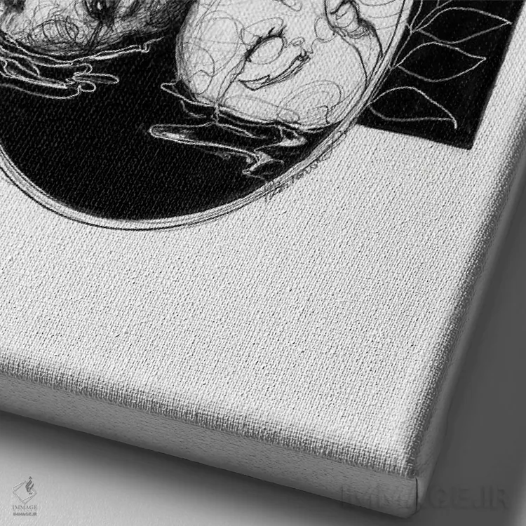 تابلو دکوراتیو یین و یانگ اثر دوریانا پوپا - نمای نزدیک بافت بوم