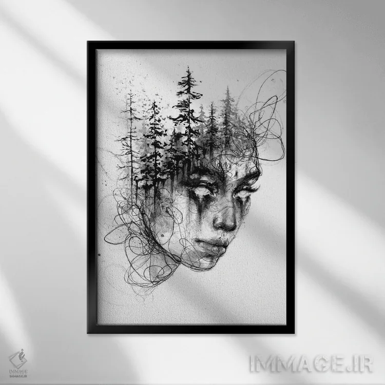 تابلو دکوراتیو وحشی اثر دوریانا پوپا - نمای قابدار مشکی