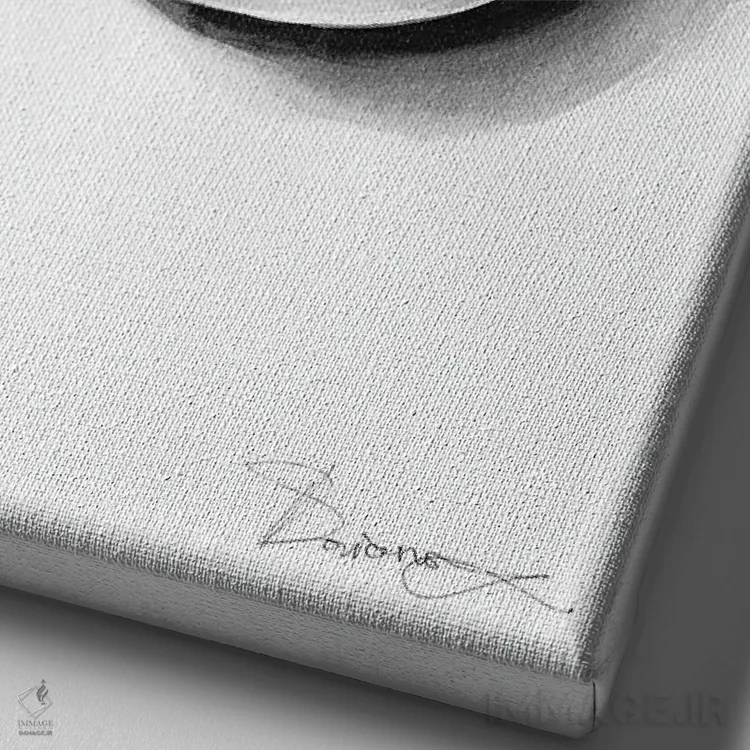 تابلو دکوراتیو عاشق قهوه اثر دوریانا پوپا - نمای نزدیک بافت بوم