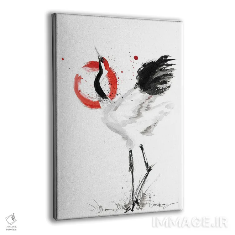 تابلو دکوراتیو درنای ژاپنی اثر دوریانا پوپا - نمای پرسپکتیو محصول