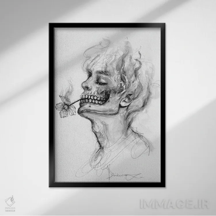 تابلو دکوراتیو شعله اثر دوریانا پوپا - نمای قابدار مشکی