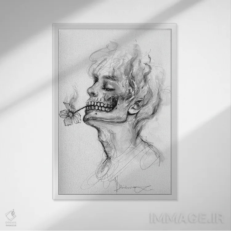 تابلو دکوراتیو شعله اثر دوریانا پوپا - نمای قابدار سفید