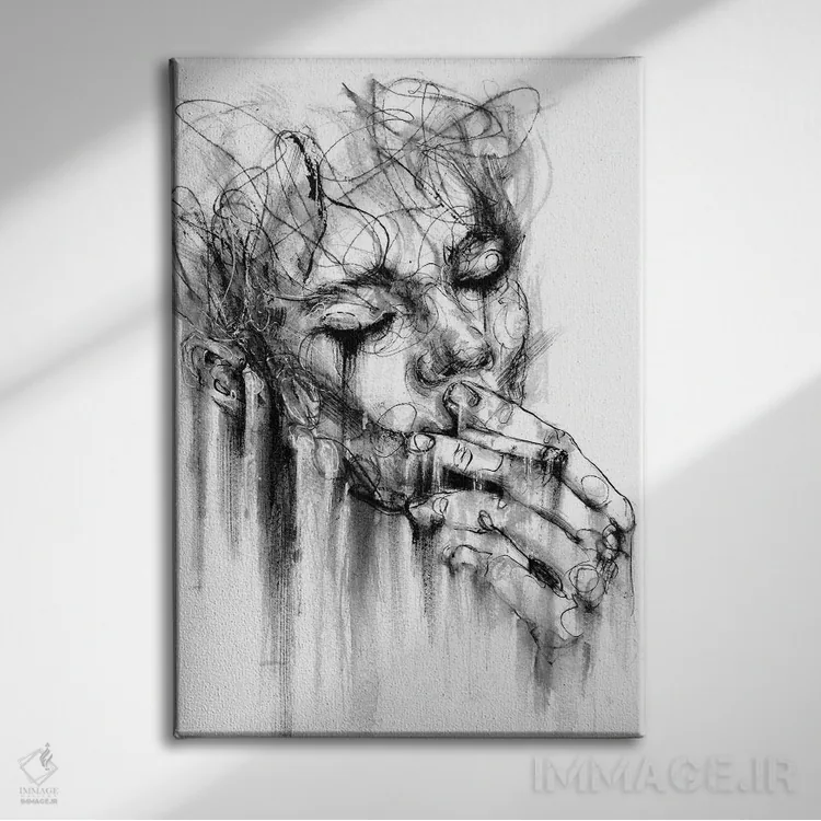 تابلو دکوراتیو خاکستر اثر دوریانا پوپا - نمای روبهرو روی دیوار