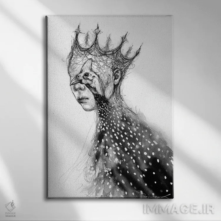 تابلو دکوراتیو پرنده اثر دوریانا پوپا - نمای روبهرو روی دیوار