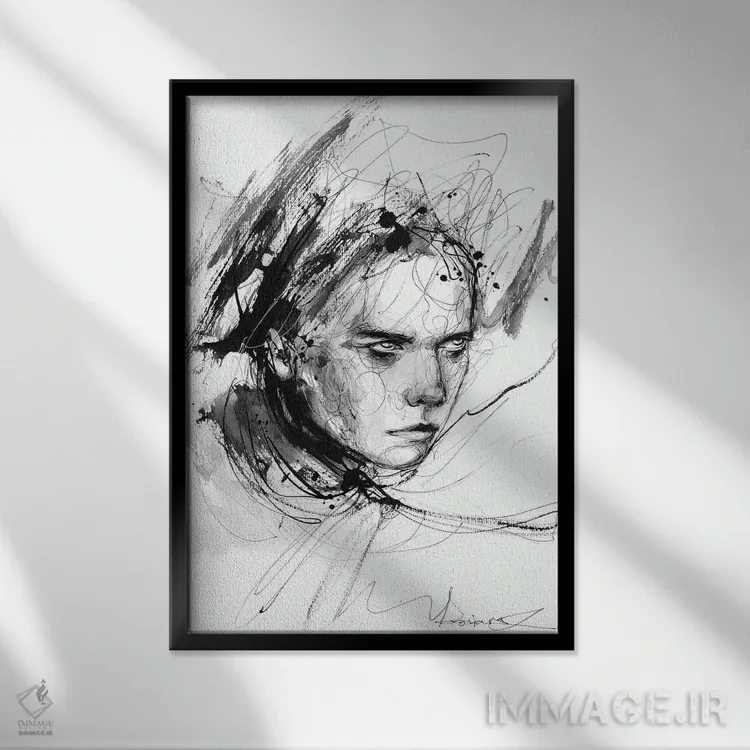تابلو دکوراتیو شور اثر دوریانا پوپا - نمای قابدار مشکی