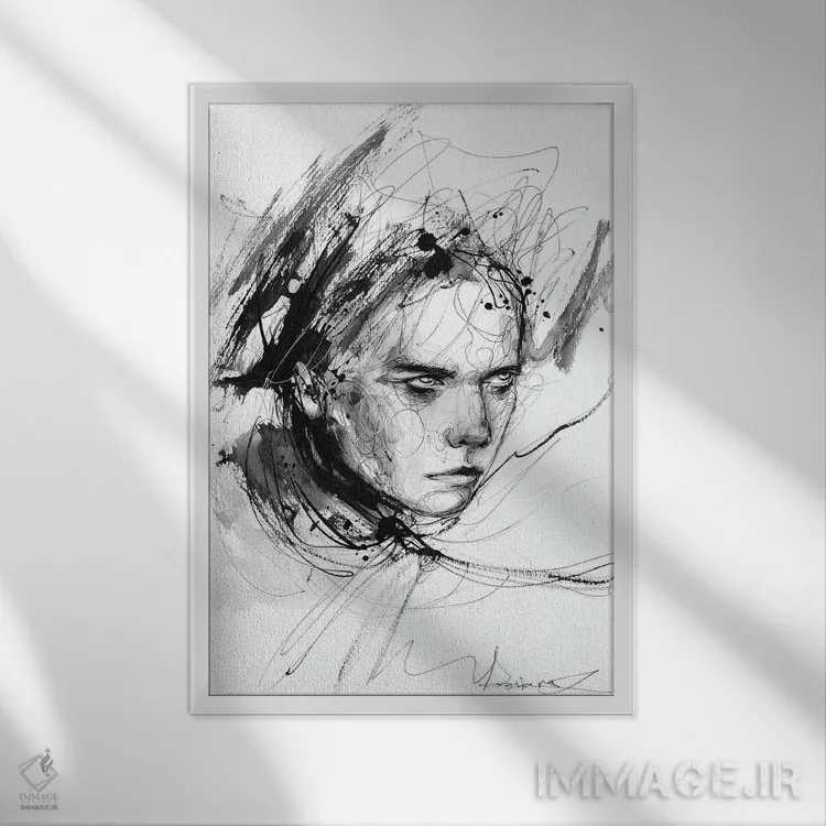 تابلو دکوراتیو شور اثر دوریانا پوپا - نمای قابدار سفید