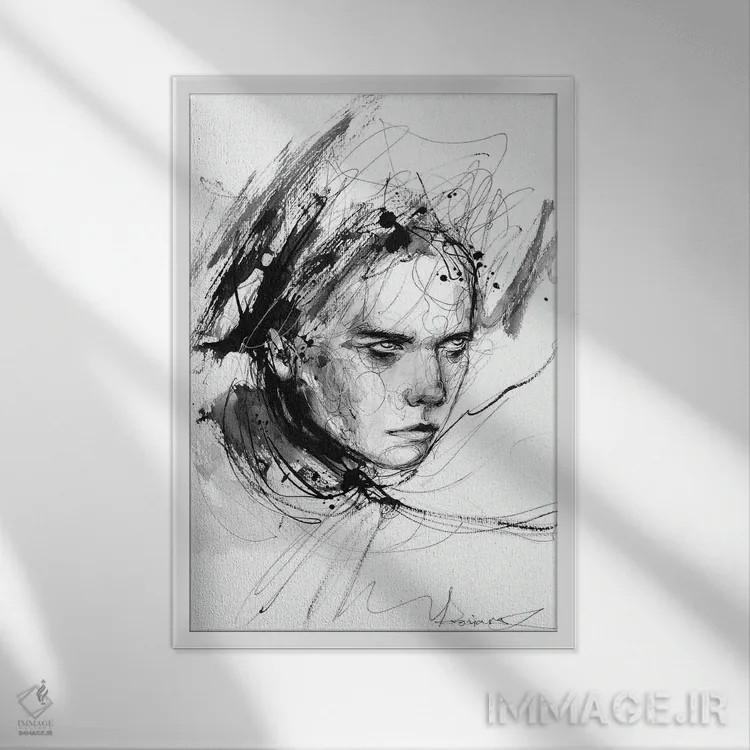تابلو دکوراتیو شور اثر دوریانا پوپا - نمای قابدار سفید