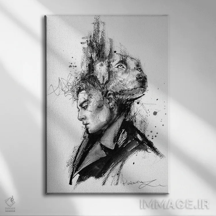 تابلو دکوراتیو سگ اثر دوریانا پوپا - نمای روبهرو روی دیوار