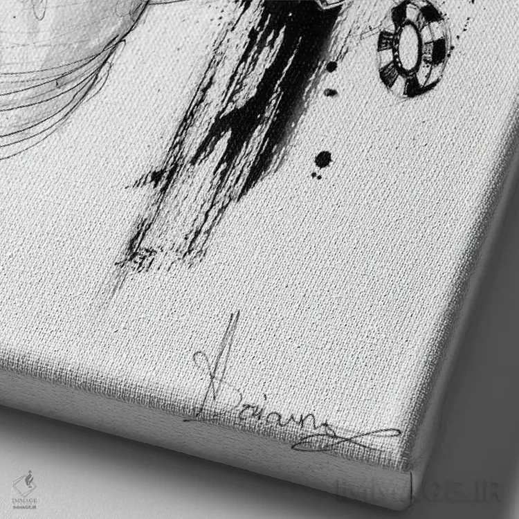 تابلو دکوراتیو بلوف اثر دوریانا پوپا - نمای نزدیک بافت بوم