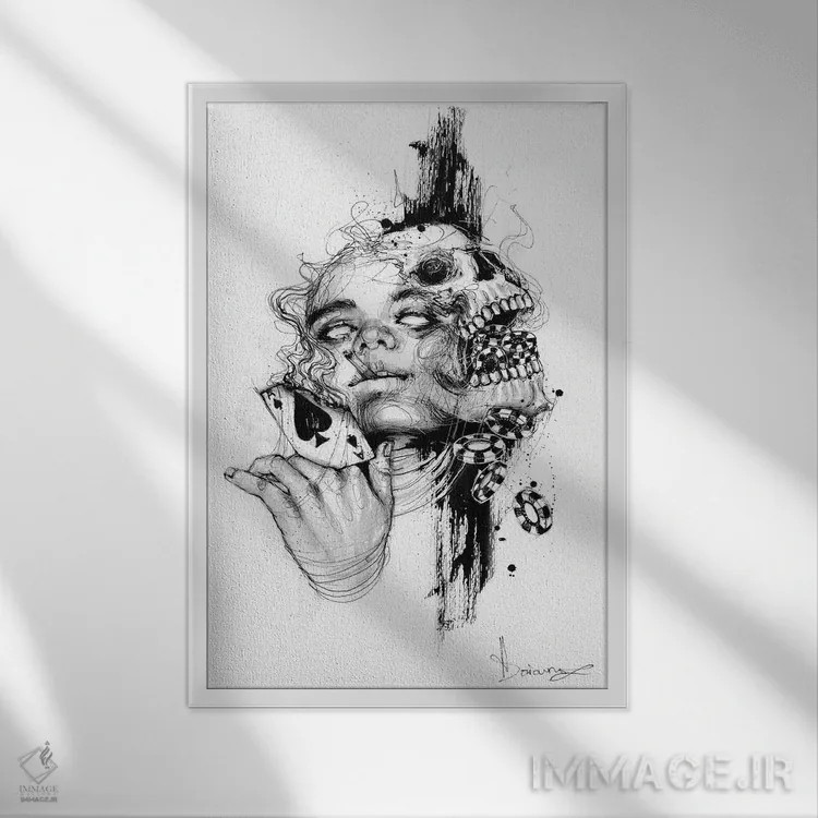 تابلو دکوراتیو بلوف اثر دوریانا پوپا - نمای قابدار سفید