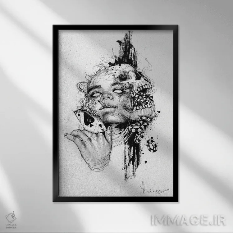 تابلو دکوراتیو بلوف اثر دوریانا پوپا - نمای قابدار مشکی