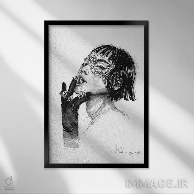 تابلو دکوراتیو سرقت بزرگ اثر دوریانا پوپا - نمای قابدار مشکی