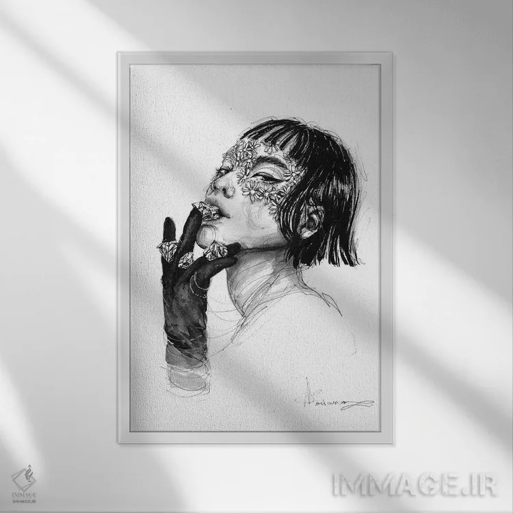 تابلو دکوراتیو سرقت بزرگ اثر دوریانا پوپا - نمای قابدار سفید