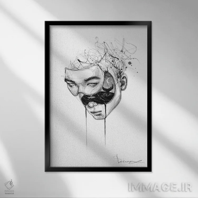 تابلو دکوراتیو روح اثر دوریانا پوپا - نمای قابدار مشکی