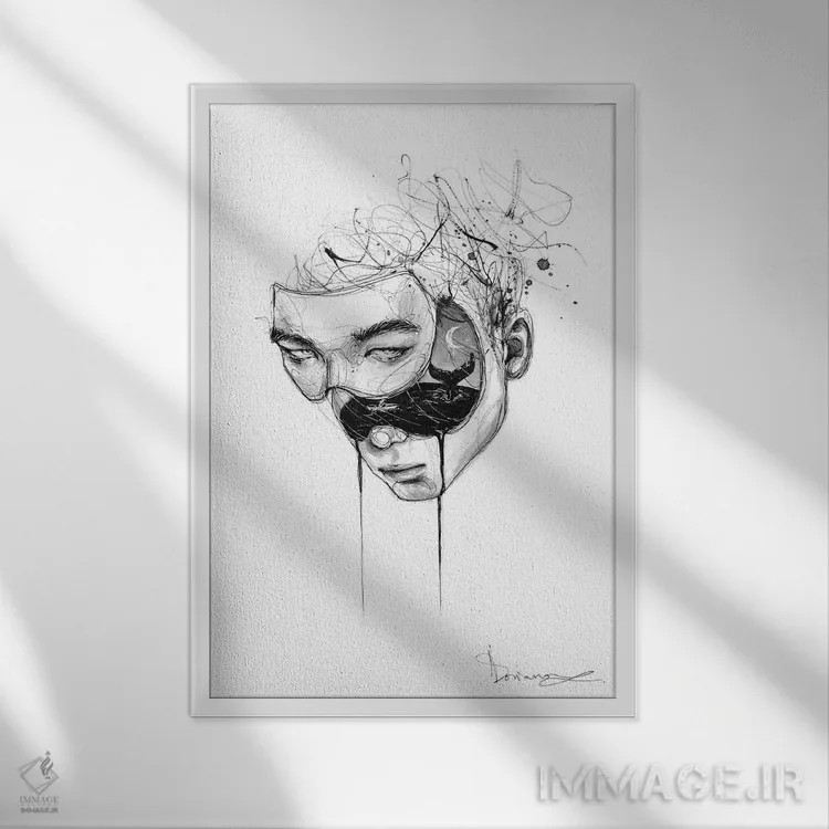 تابلو دکوراتیو روح اثر دوریانا پوپا - نمای قابدار سفید