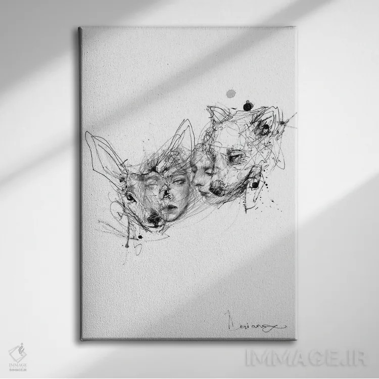 تابلو دکوراتیو میان وعده اثر دوریانا پوپا - نمای روبهرو روی دیوار