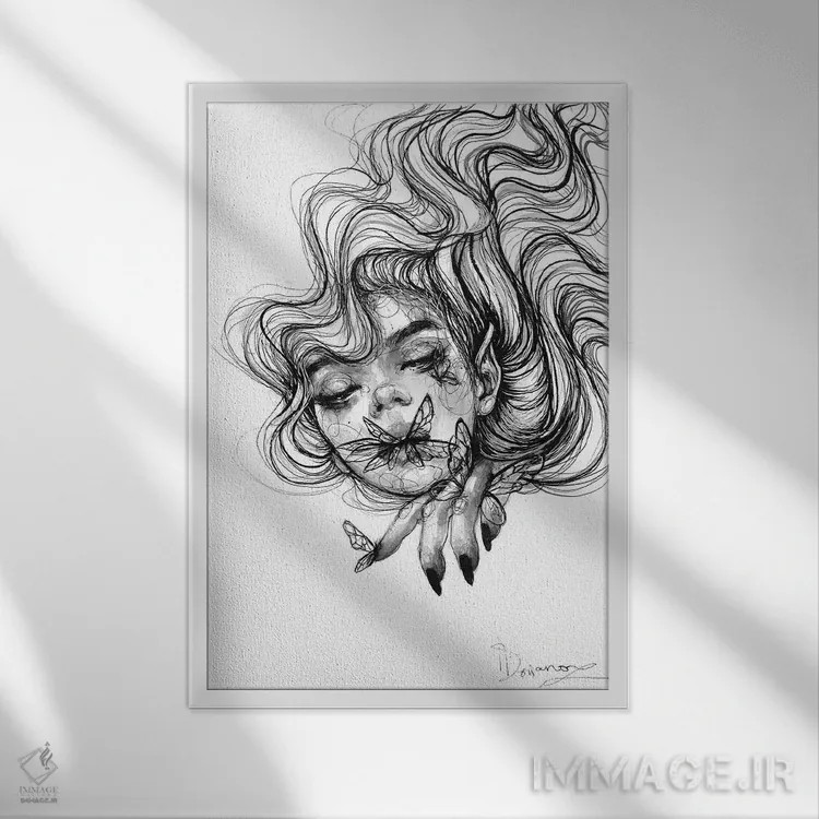 تابلو دکوراتیو پری اثر دوریانا پوپا - نمای قابدار سفید