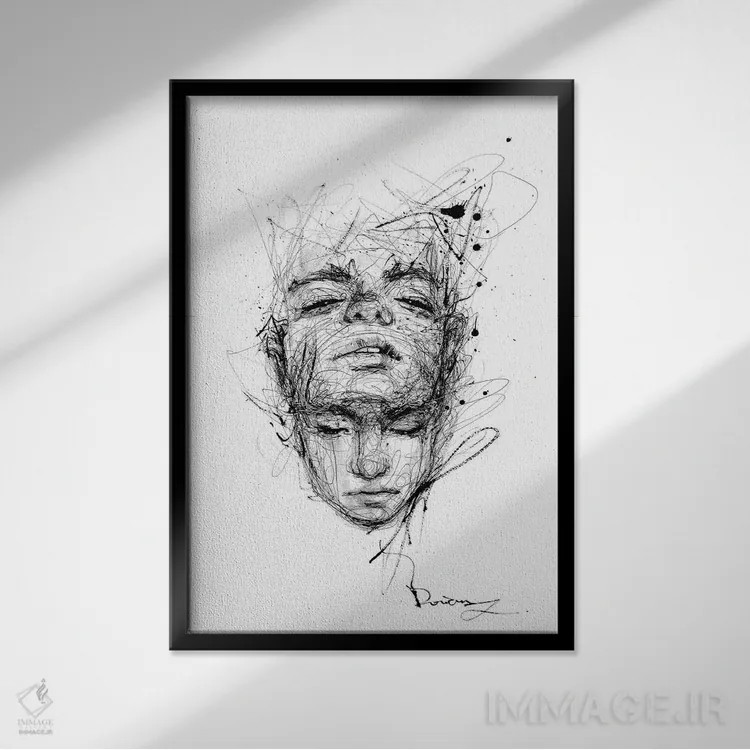 تابلو دکوراتیو ایگو اثر دوریانا پوپا - نمای قابدار مشکی