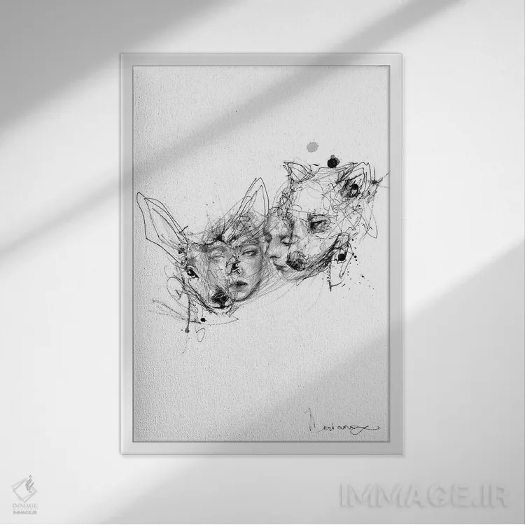 تابلو دکوراتیو میان وعده اثر دوریانا پوپا - نمای قابدار سفید