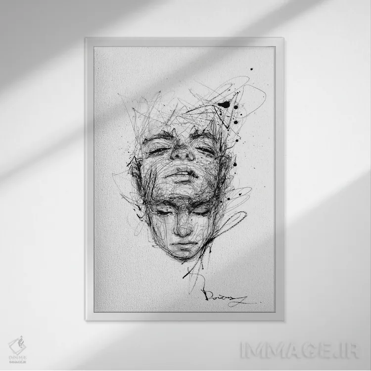 تابلو دکوراتیو ایگو اثر دوریانا پوپا - نمای قابدار سفید