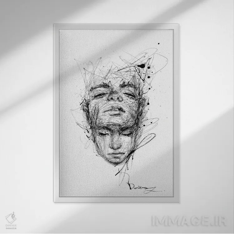 تابلو دکوراتیو ایگو اثر دوریانا پوپا - نمای قابدار سفید