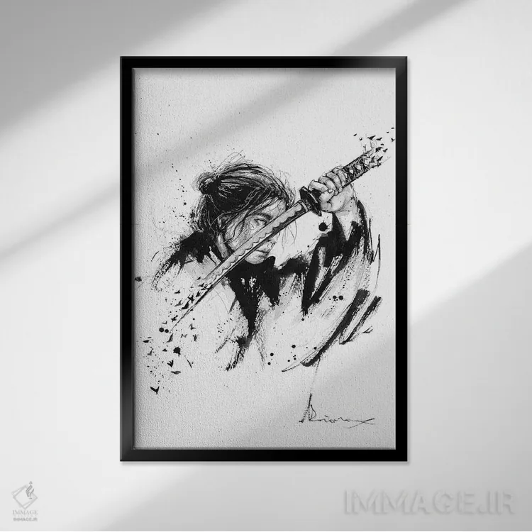 تابلو دکوراتیو چرخ دنده اثر دوریانا پوپا - نمای قابدار مشکی