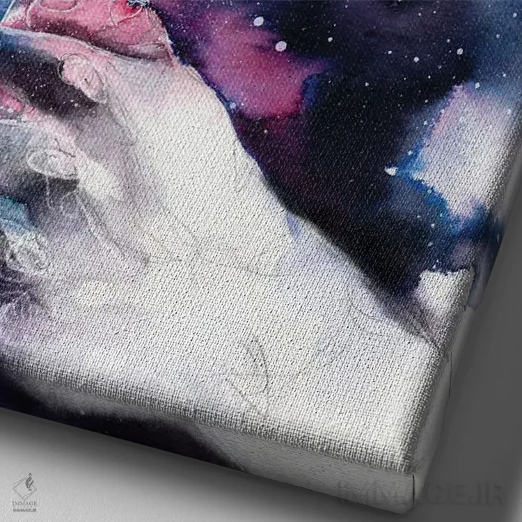 تابلو دکوراتیو خیالبافی اثر دوریانا پوپا - نمای نزدیک بافت بوم