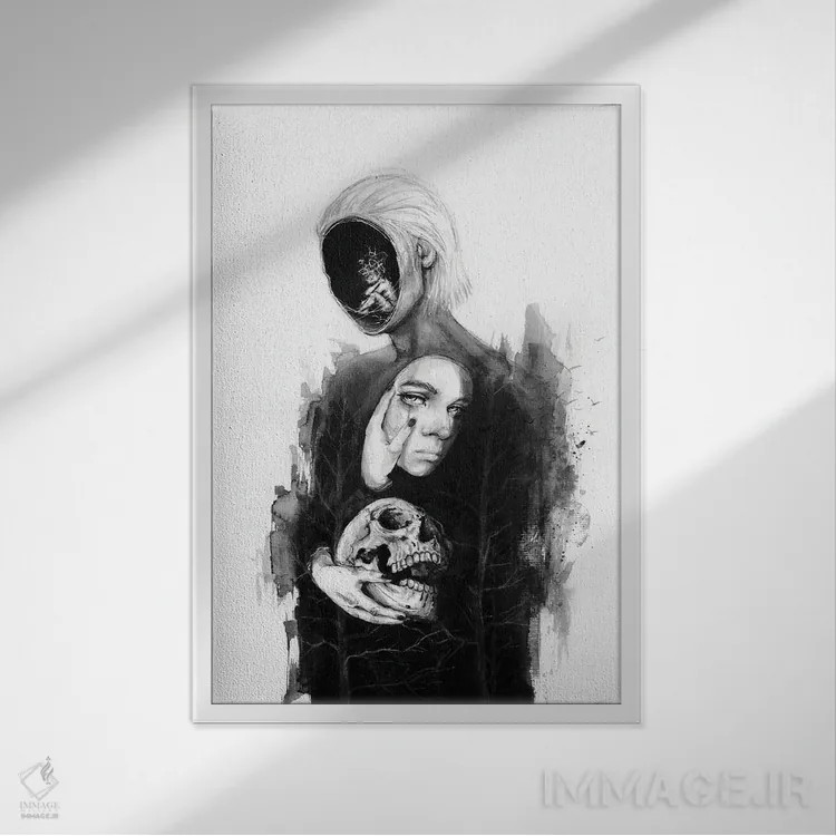 تابلو دکوراتیو روح گمشده اثر دوریانا پوپا - نمای قابدار سفید