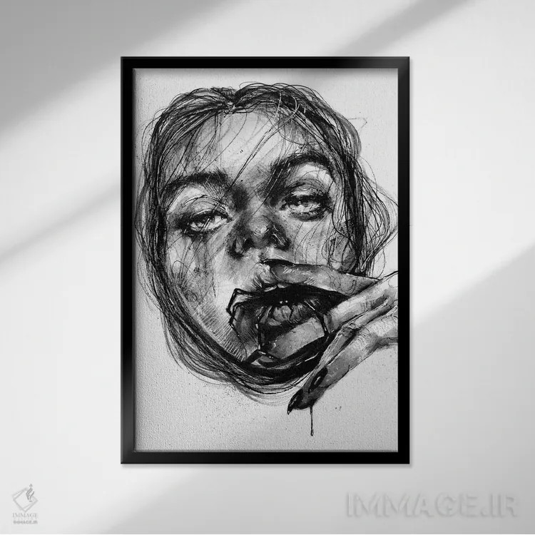 تابلو دکوراتیو طعمه اثر دوریانا پوپا - نمای قابدار مشکی