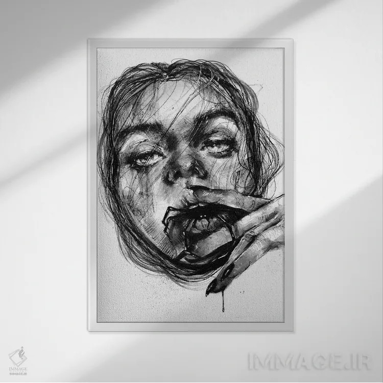 تابلو دکوراتیو طعمه اثر دوریانا پوپا - نمای قابدار سفید